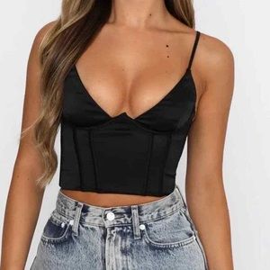 White fox acacia corset top